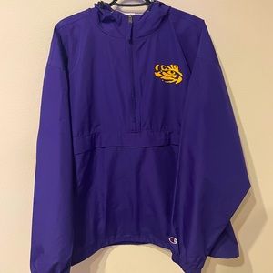 Purple Champion LSU Tigers Half-Zip Jacket